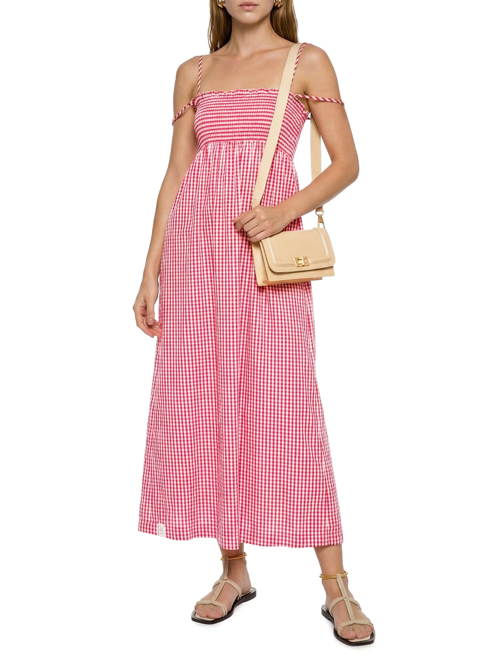 Vestido Alcinha Alg Vichy Vermelho Cantão