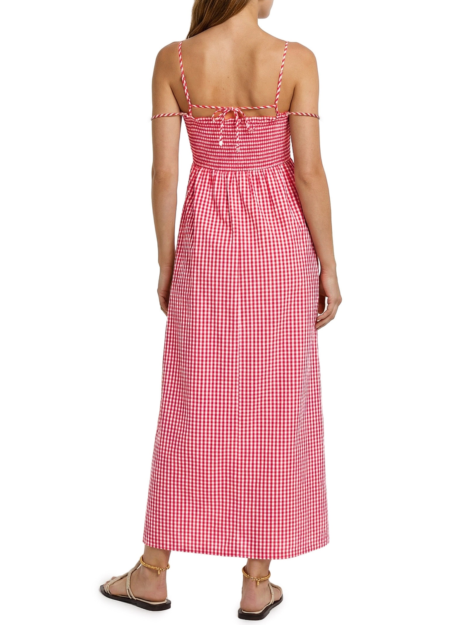 Vestido Alcinha Alg Vichy Vermelho Cantão