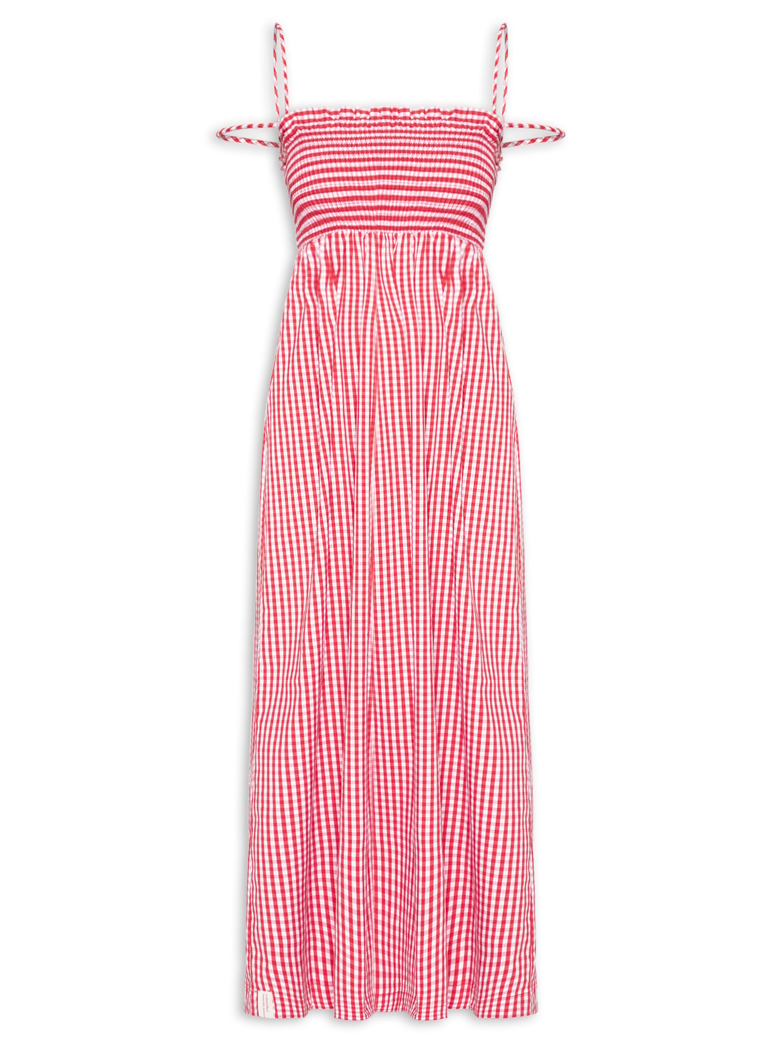 Vestido Alcinha Alg Vichy Vermelho Cantão