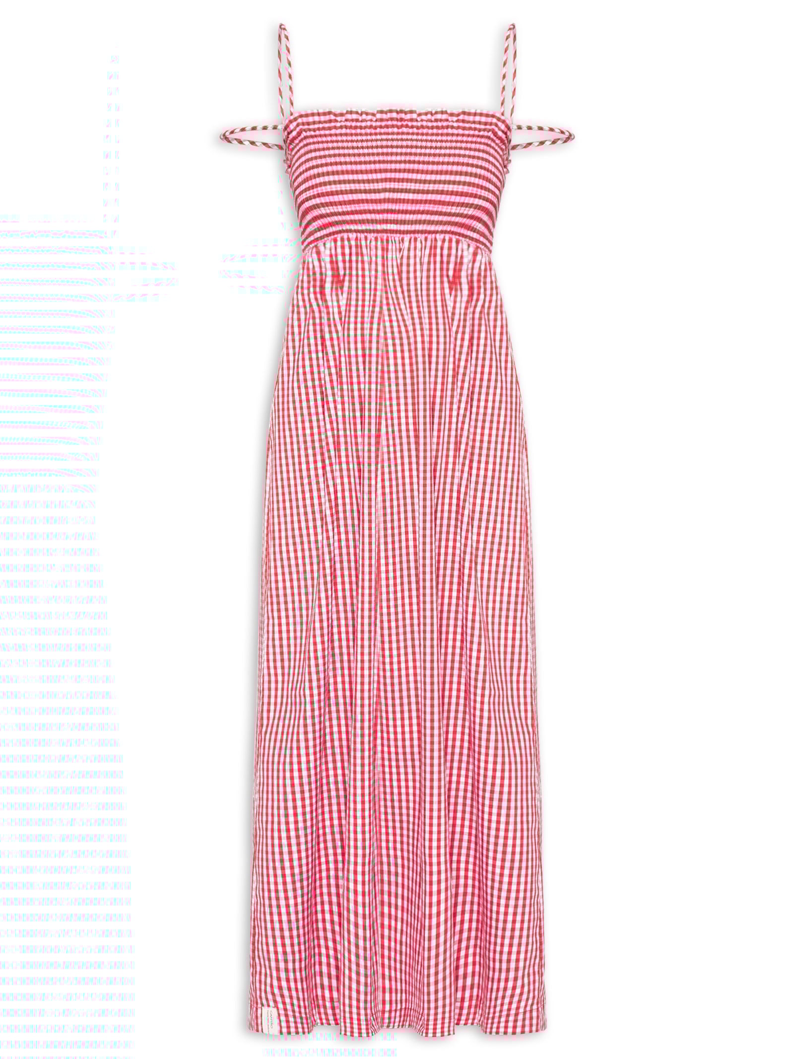 Vestido Alcinha Alg Vichy Vermelho Cantão