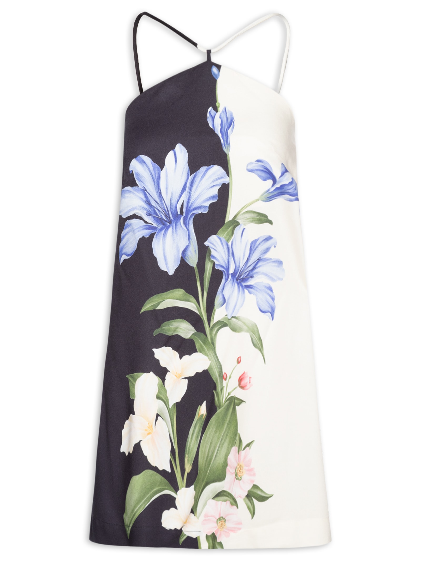 Vestido Alcinha Céu de Flor Preto Farm