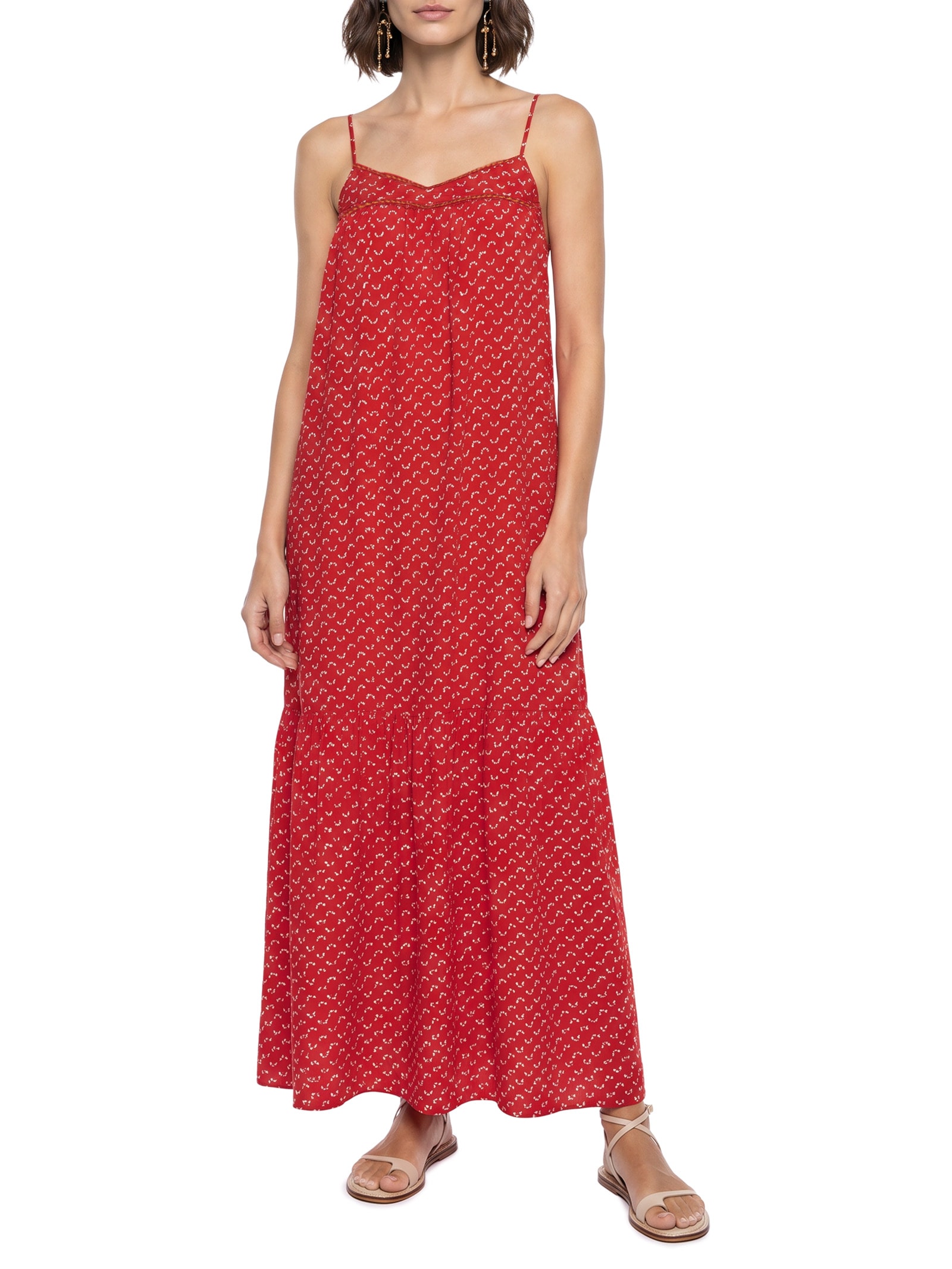 Vestido Alcinha Est Lagostim Vermelho Cantão