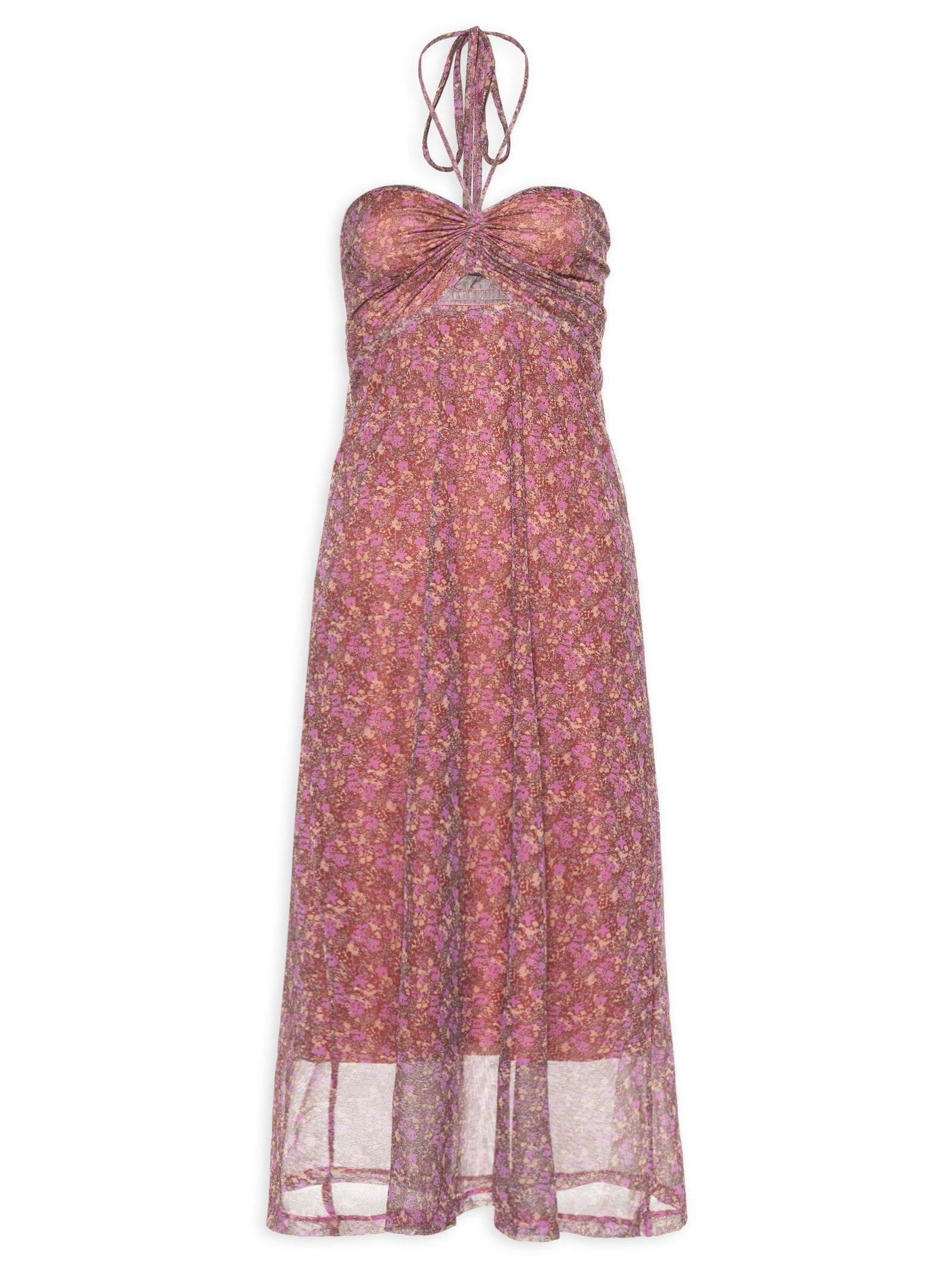 Vestido Alcinha Estampa Violet Roxo Maria Filó