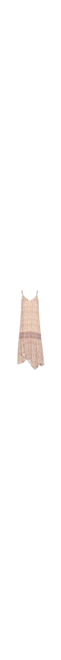 Vestido Alcinha Pontas Estampa Blink - Bege