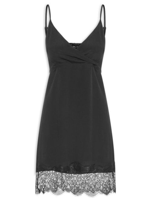 Vestido Alcinha Viscose Textura - Preto