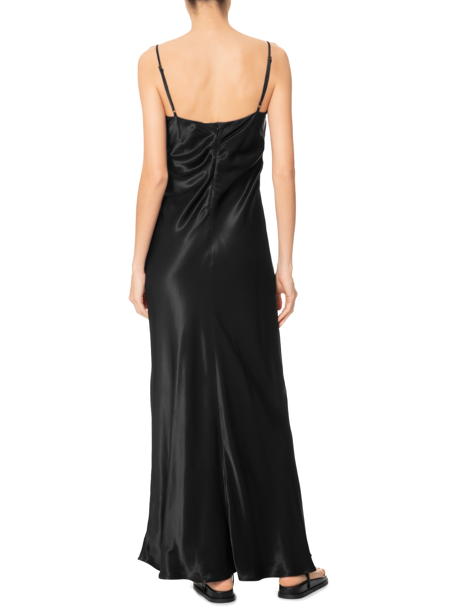 Vestido Alcinhas Cetim Preto Farm
