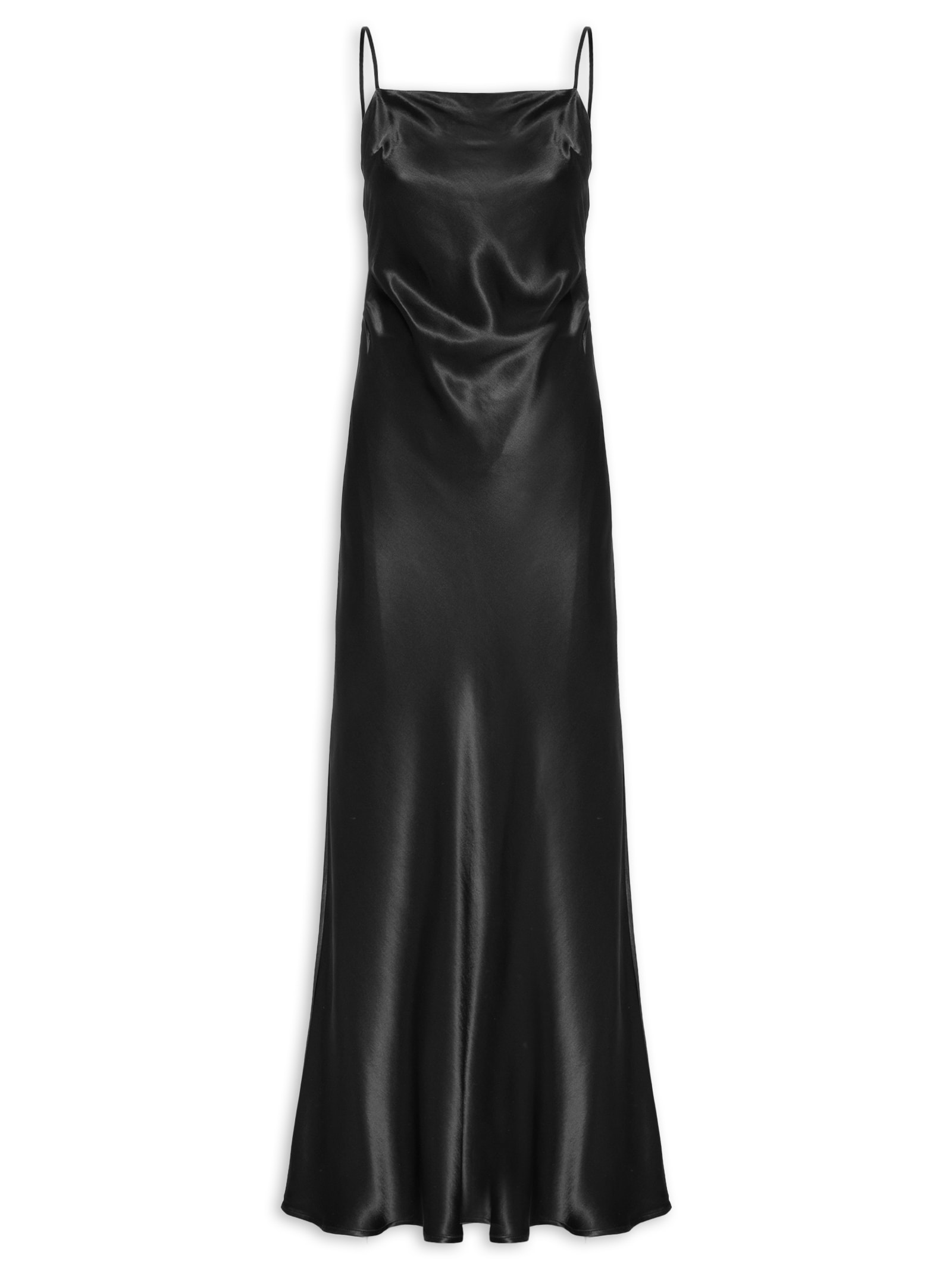 Vestido Alcinhas Cetim Preto Farm