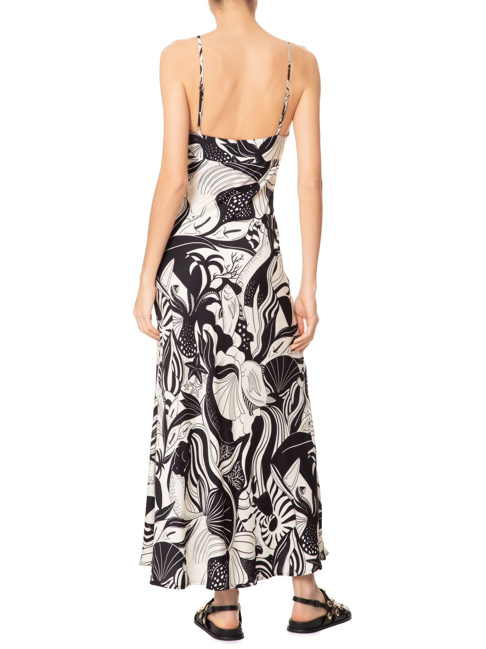 Vestido Alcinhas Festa de Mar Preto Farm