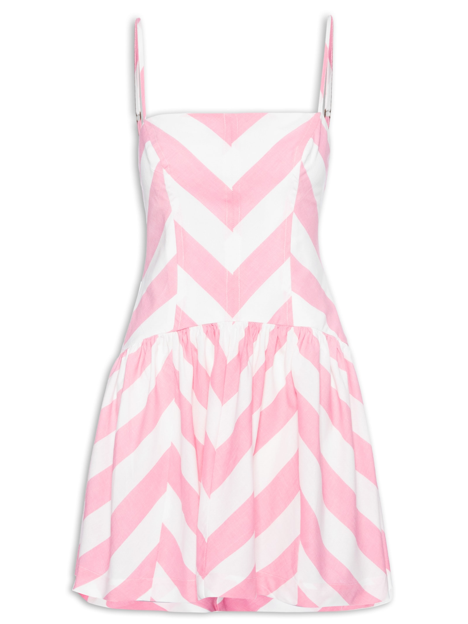 Vestido Alcinhas Mistura De Listra Rosa Farm