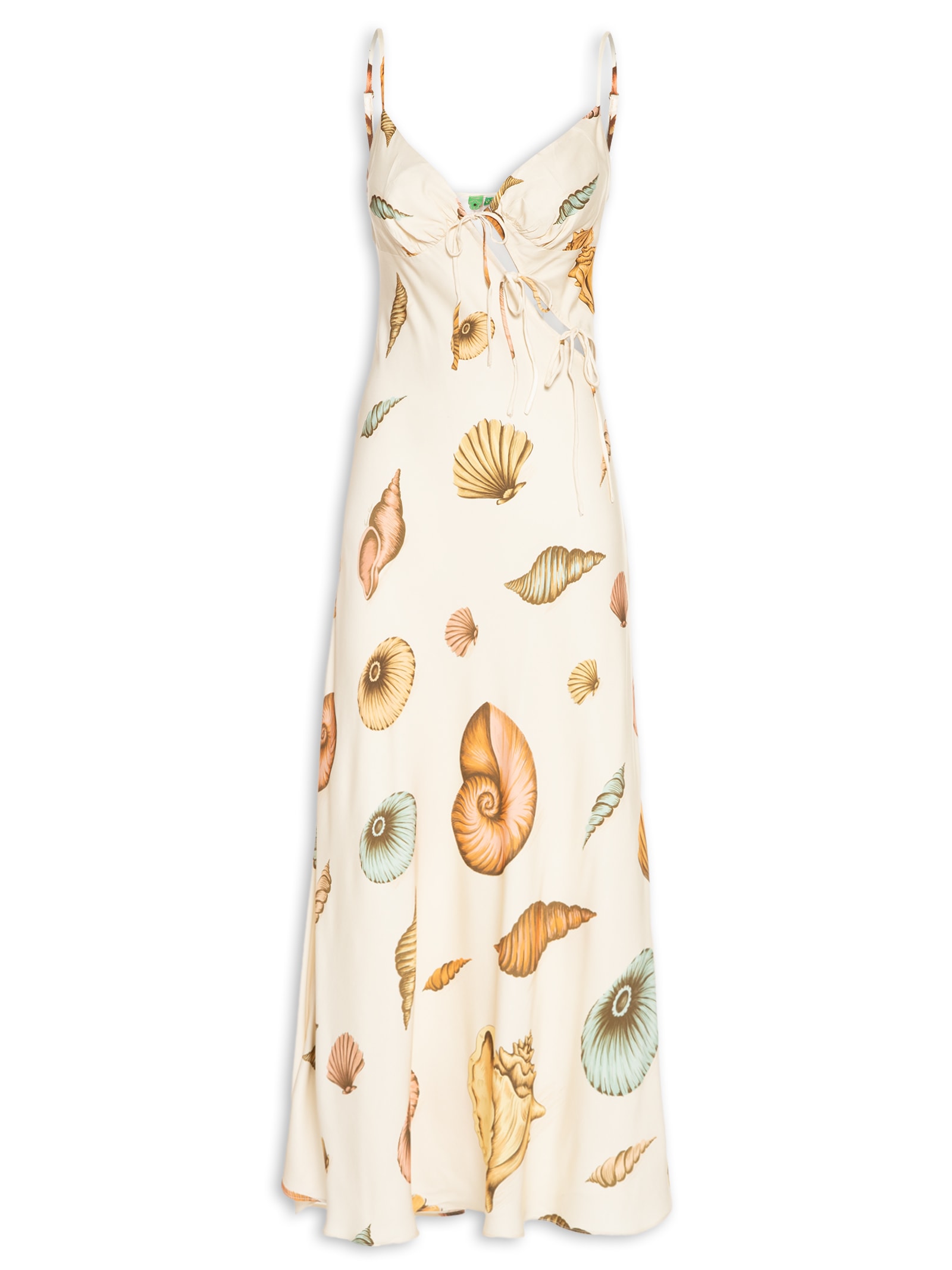 Vestido Alcinhas Souvenir Mar Bege Farm