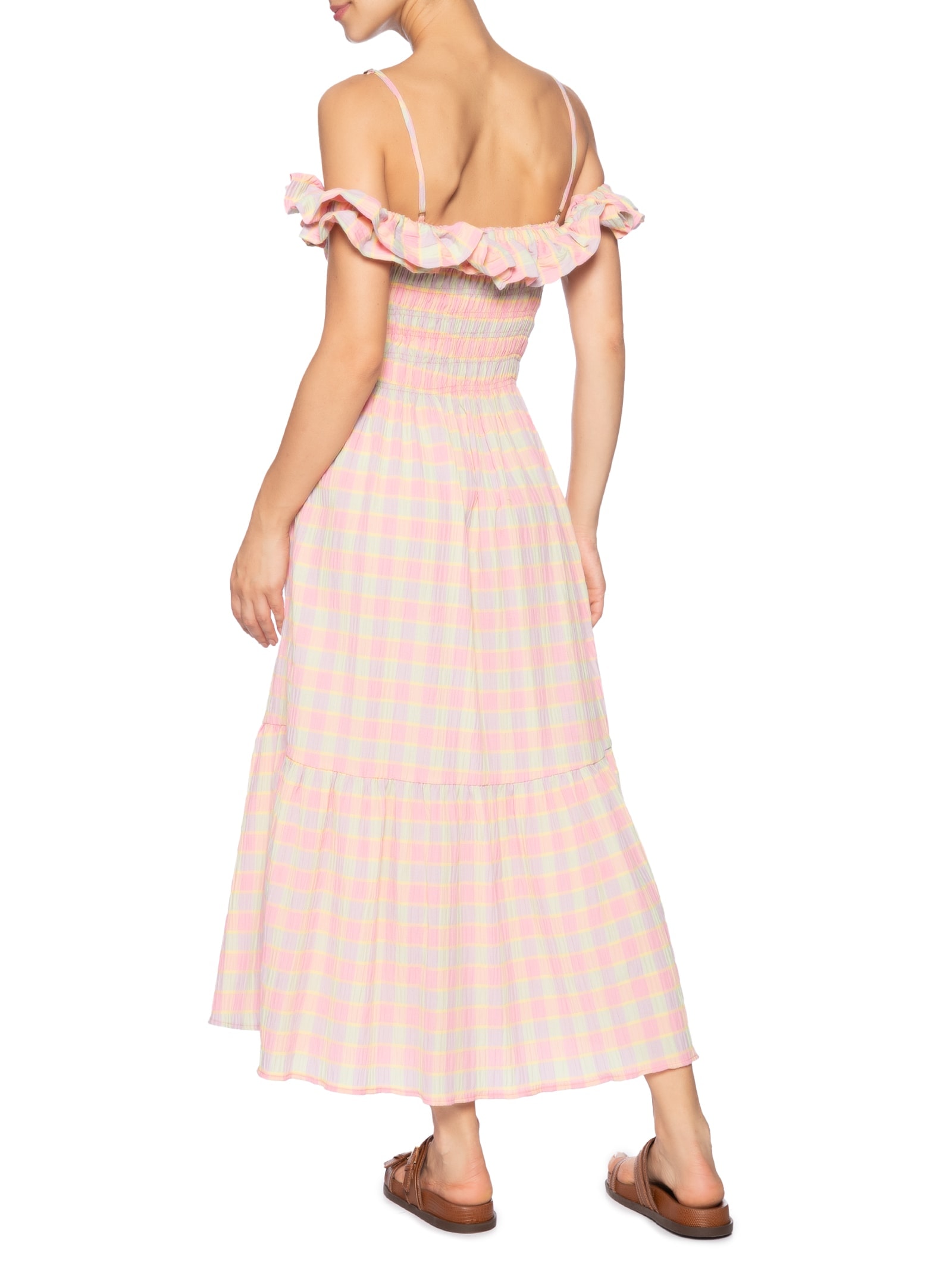 Vestido Alcinhas Xadrez Beija-Flor Rosa Farm