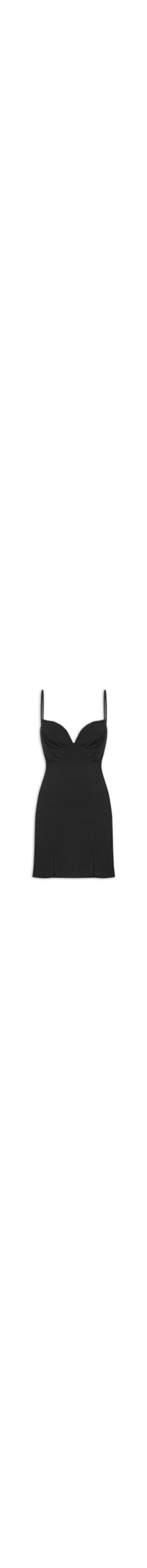 Vestido Alfaiataria Frisos - Preto