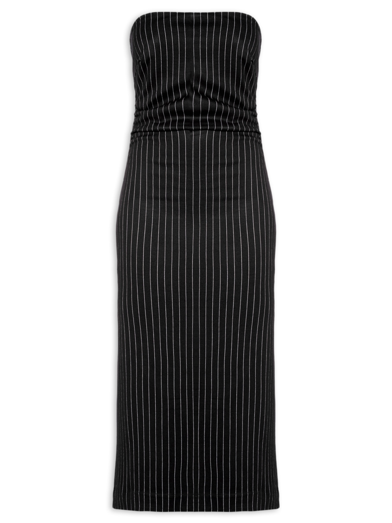 Vestido Alfaiataria Risca De Giz Preto Dress To