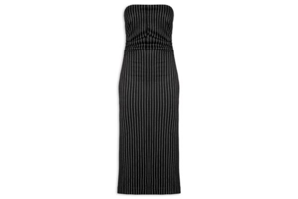 Vestido Alfaiataria Risca De Giz - Preto