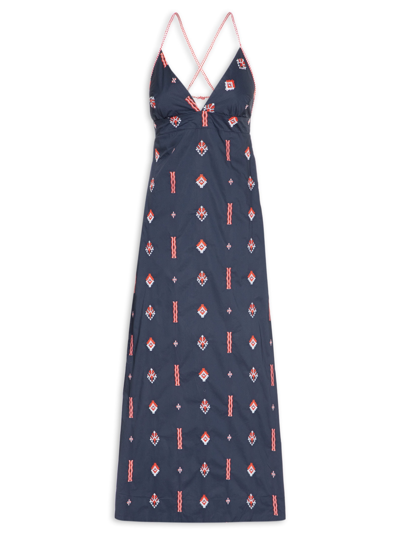 Vestido Alg Bordado Marine – Azul Cantão