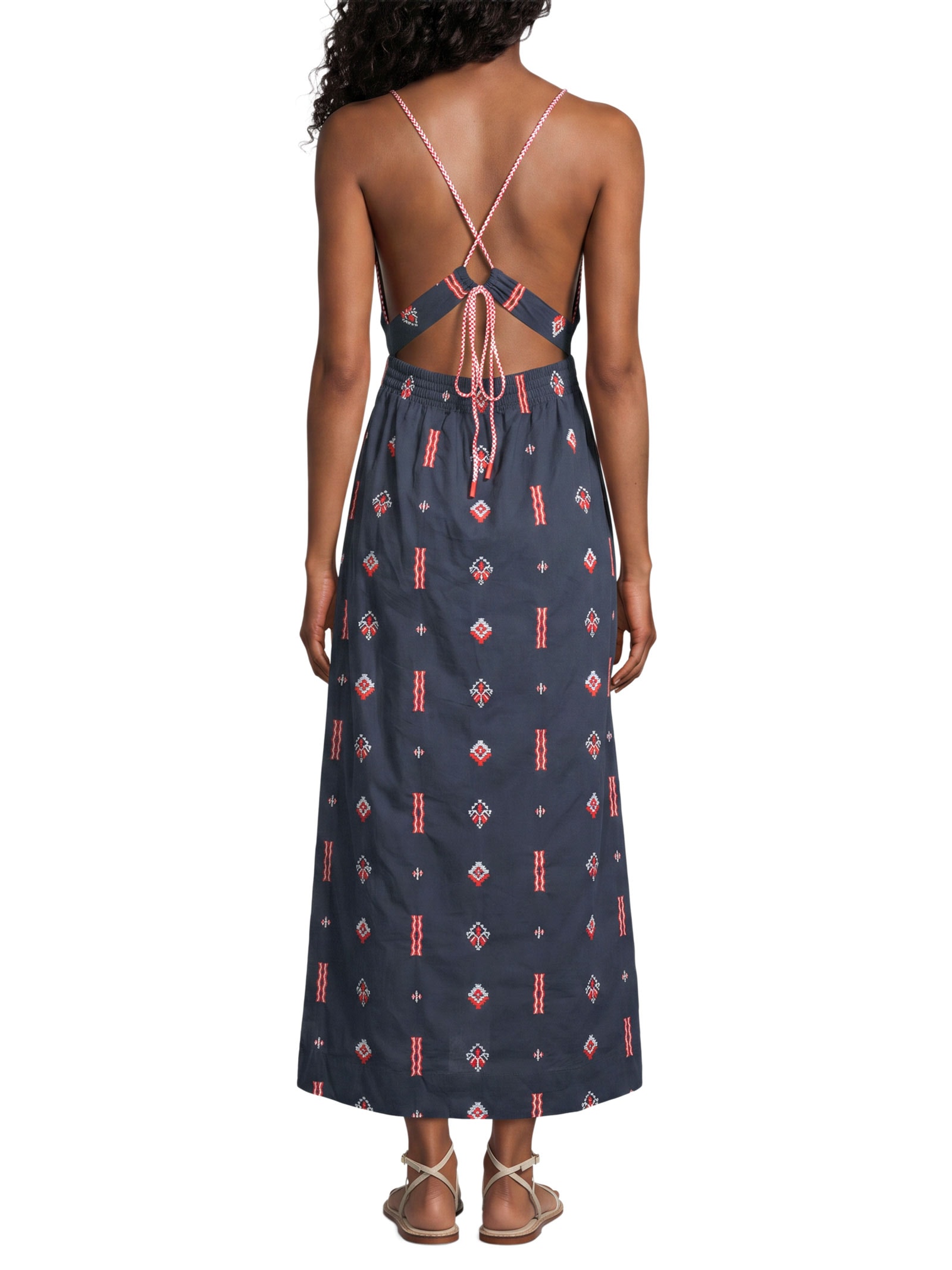 Vestido Alg Bordado Marine – Azul Cantão