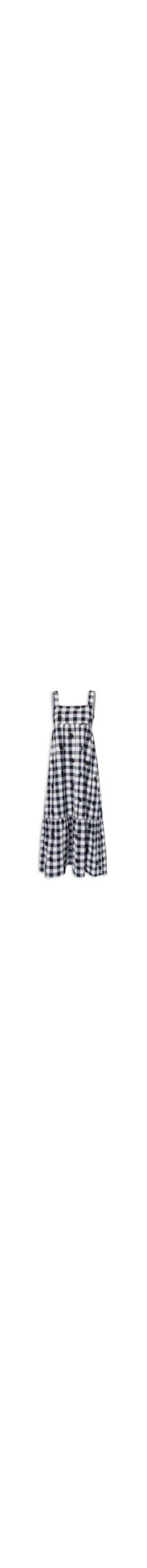 Vestido Alg Vichy Maxi Bordado - Preto