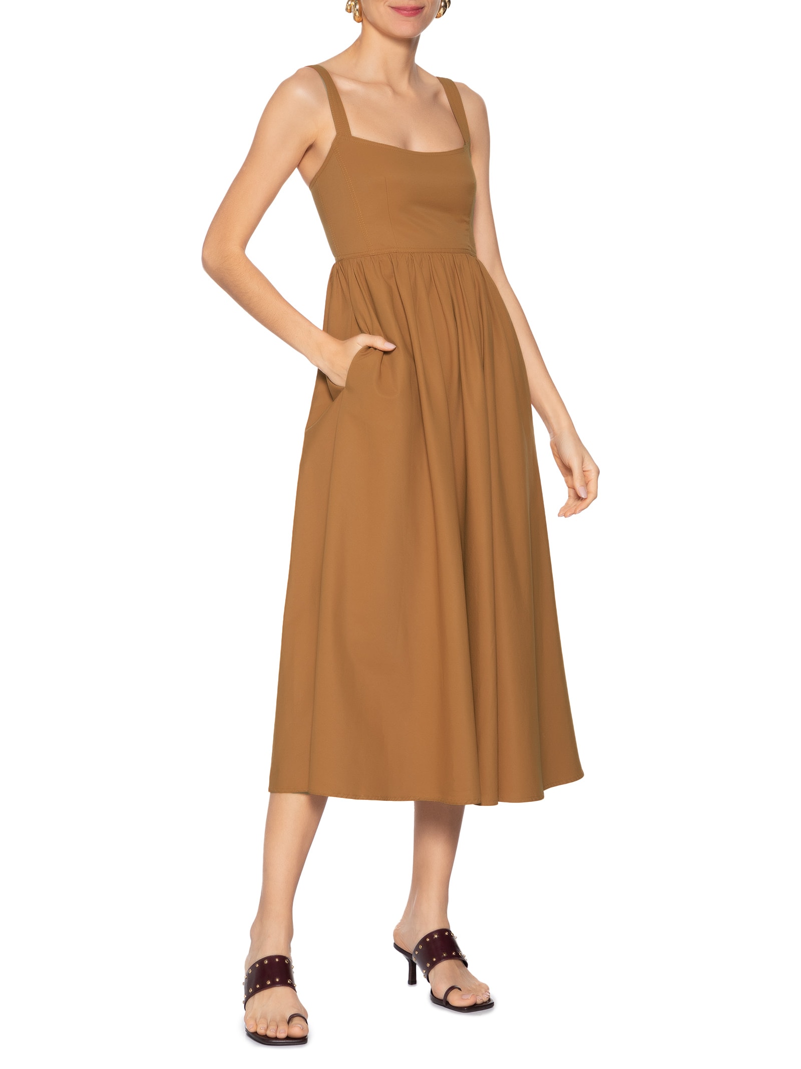 Vestido Algodão Gengibre Marrom Animale