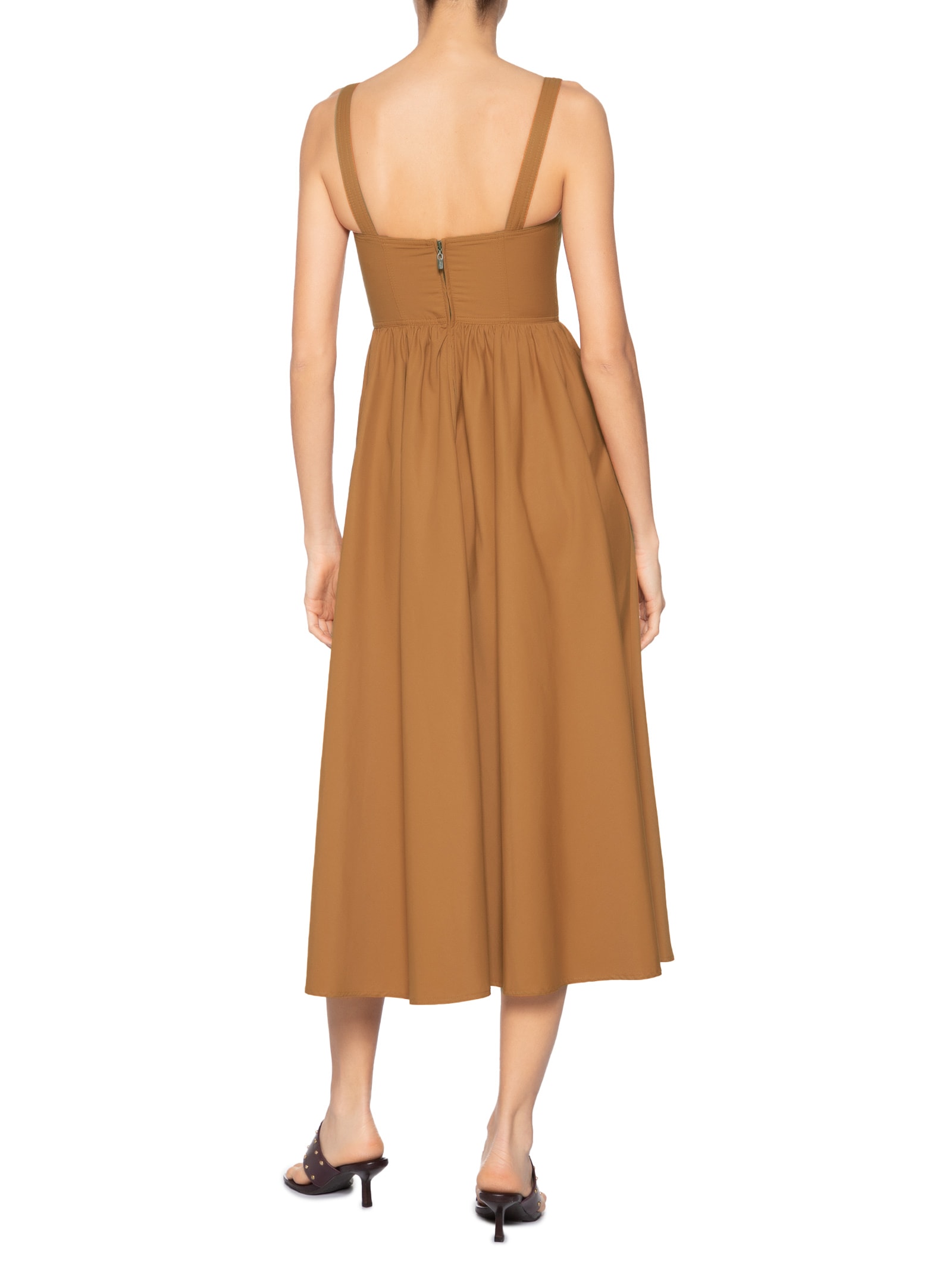 Vestido Algodão Gengibre Marrom Animale