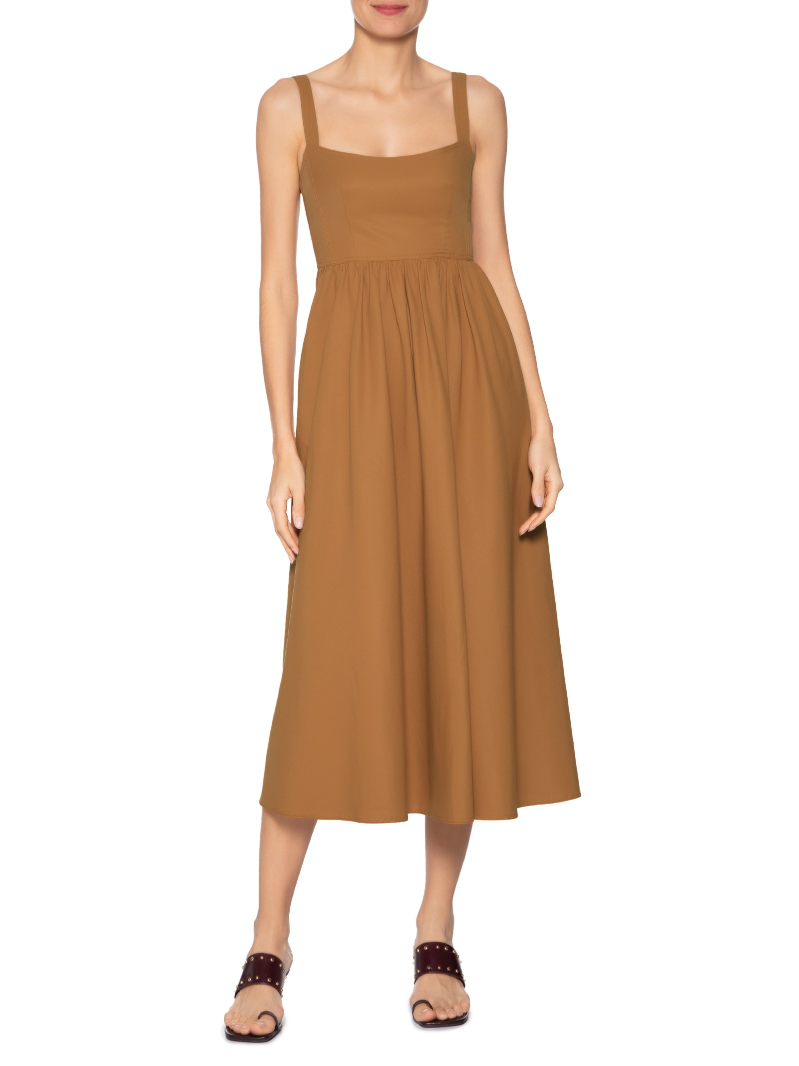 Vestido Algodão Gengibre Marrom Animale