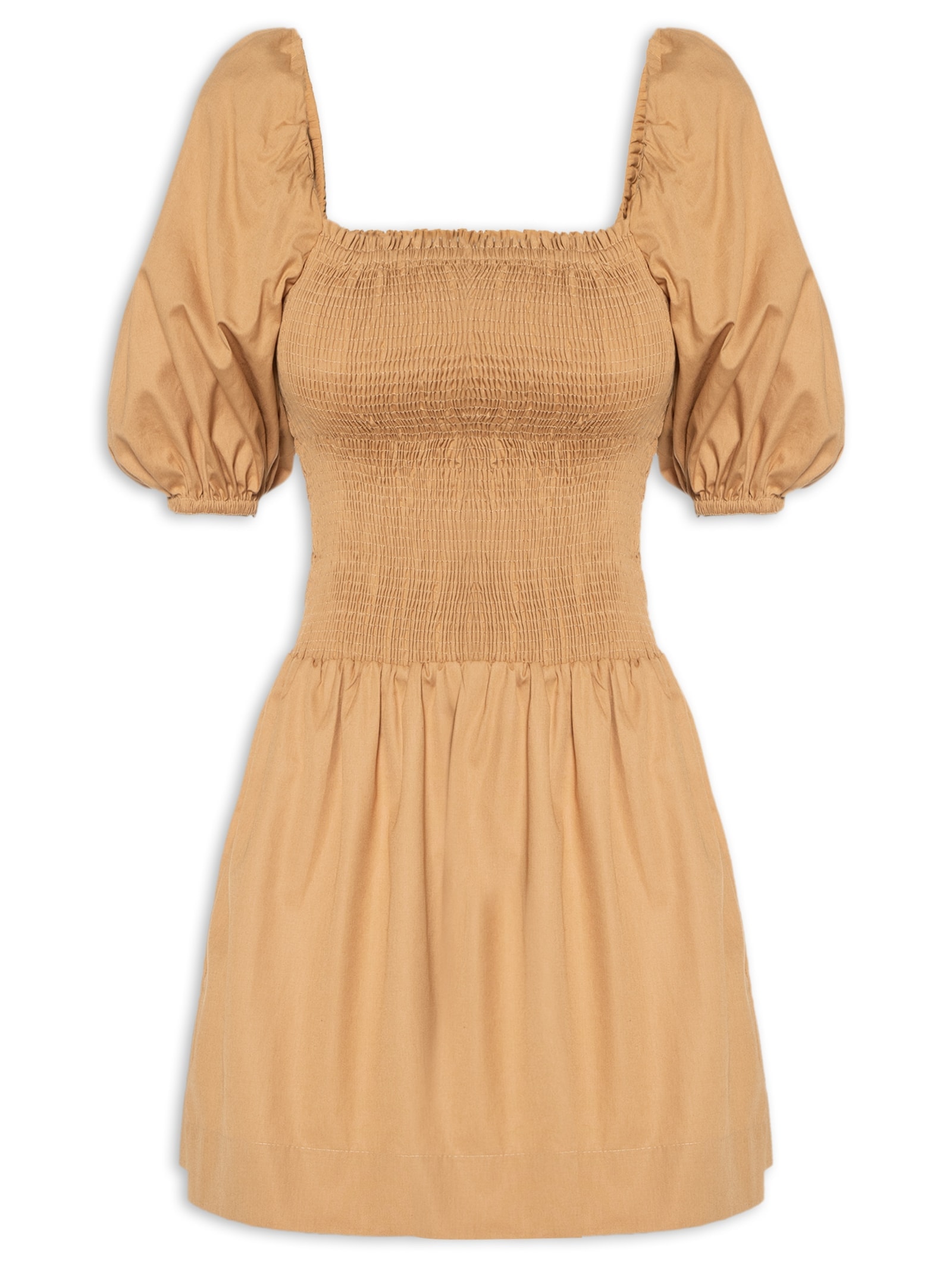 Vestido Algodão Lastex Bege Dress To