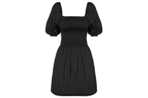 Vestido Algodão Lastex - Preto