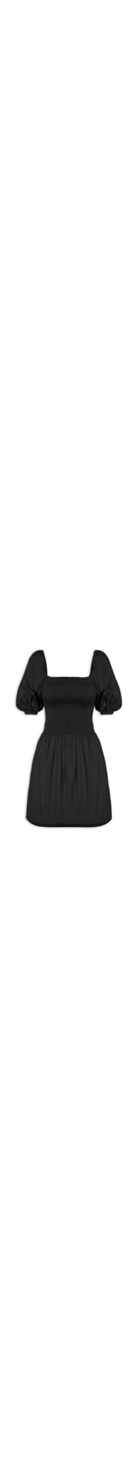 Vestido Algodão Lastex - Preto