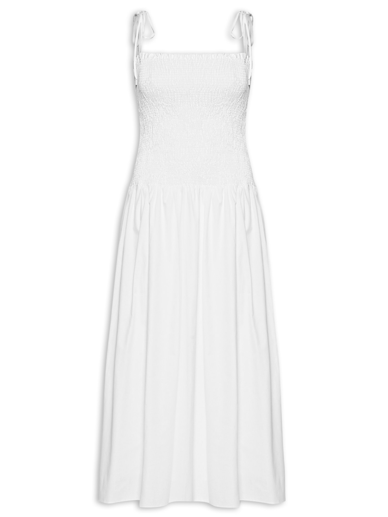 Vestido Algodão Midi Lastex Branco Dress To