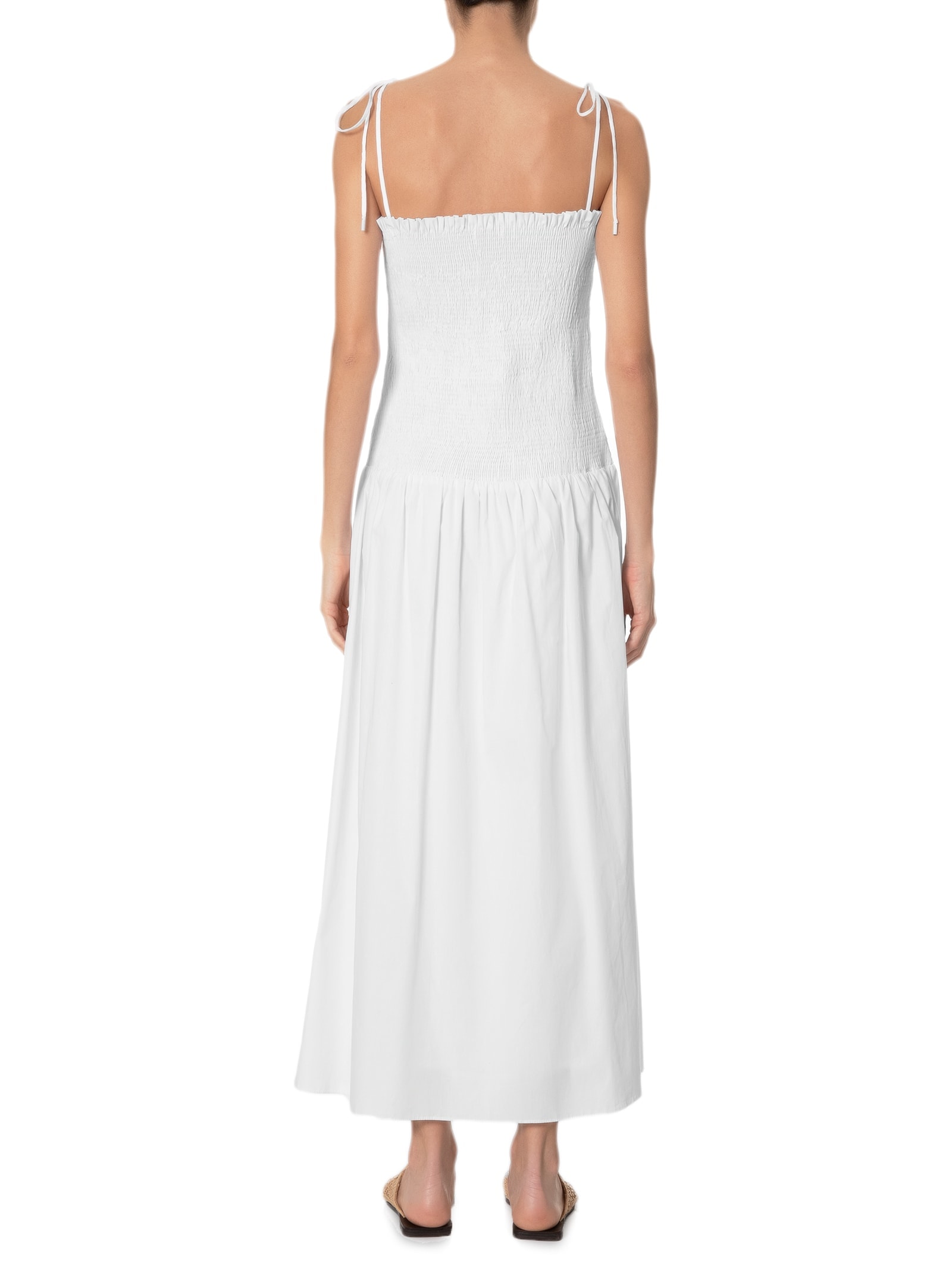 Vestido Algodão Midi Lastex Branco Dress To