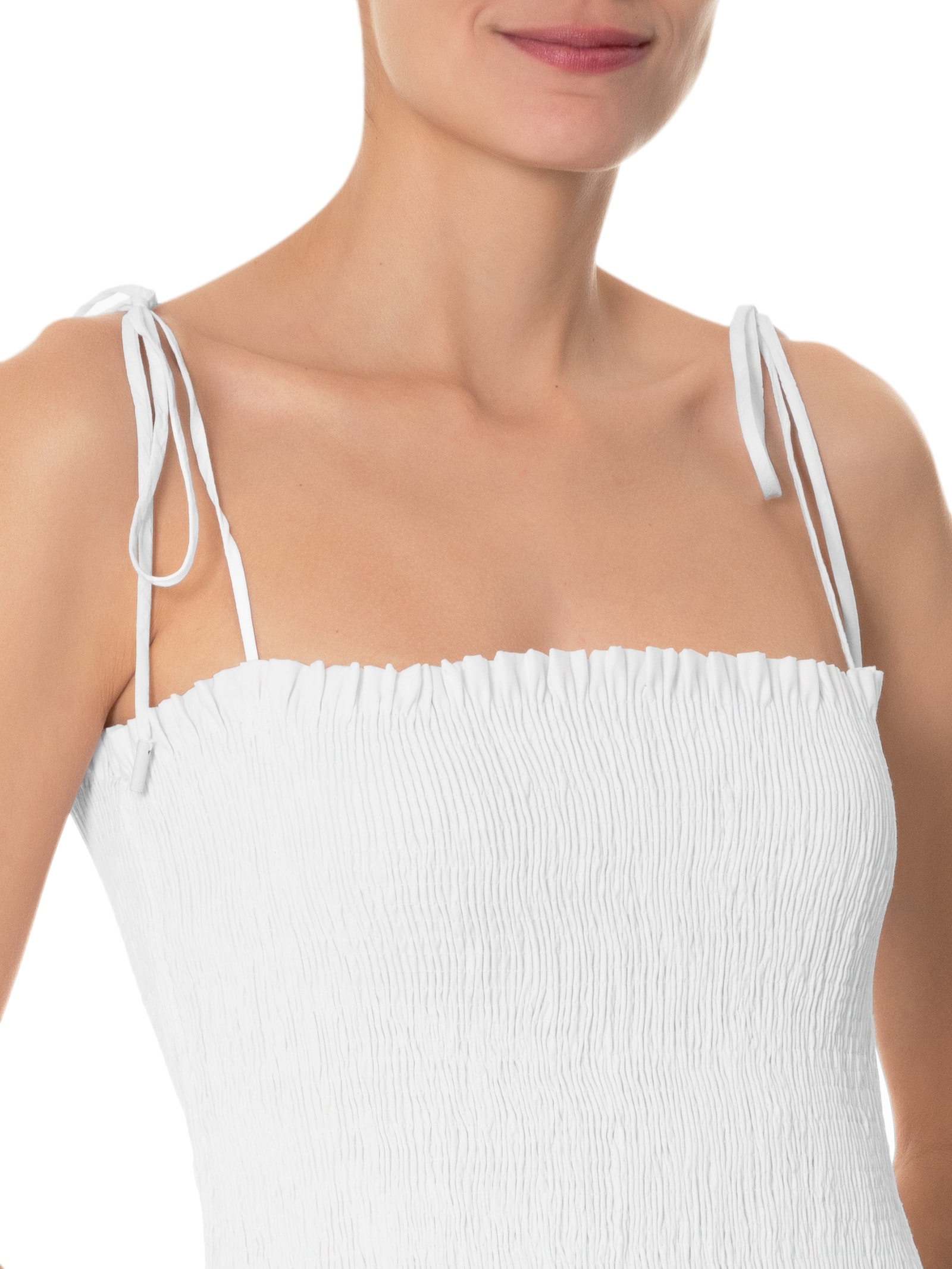 Vestido Algodão Midi Lastex Branco Dress To