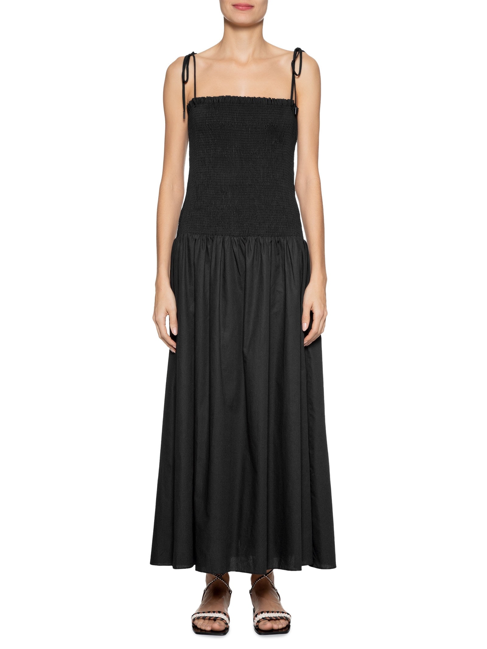 Vestido Algodão Midi Lastex Preto Dress To