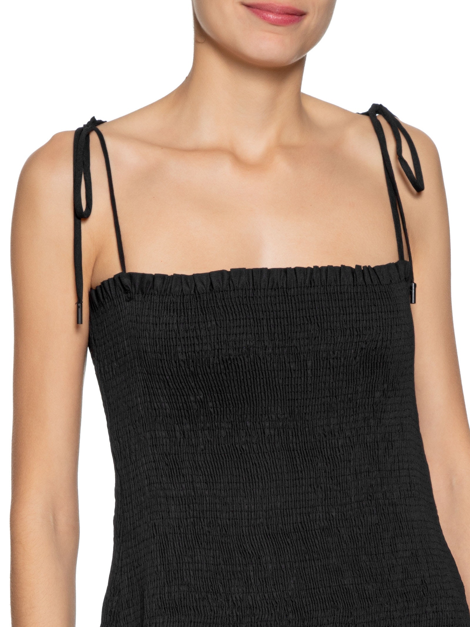 Vestido Algodão Midi Lastex Preto Dress To