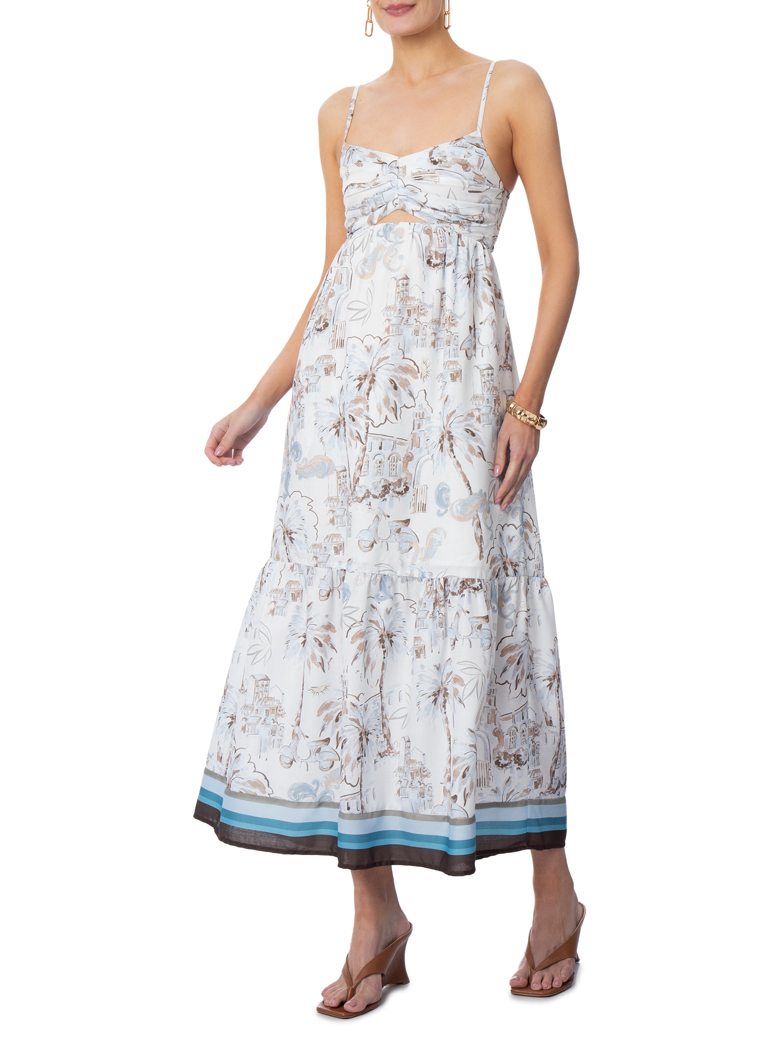 Vestido Alice Pregas Azul Le Lis