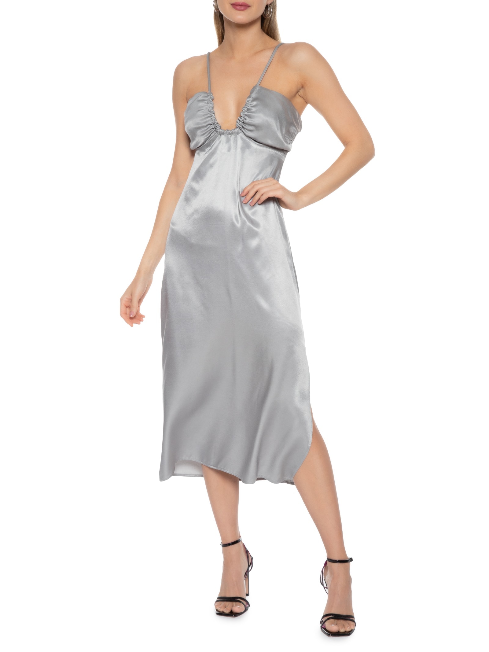 Vestido Amarração Cinza Colcci