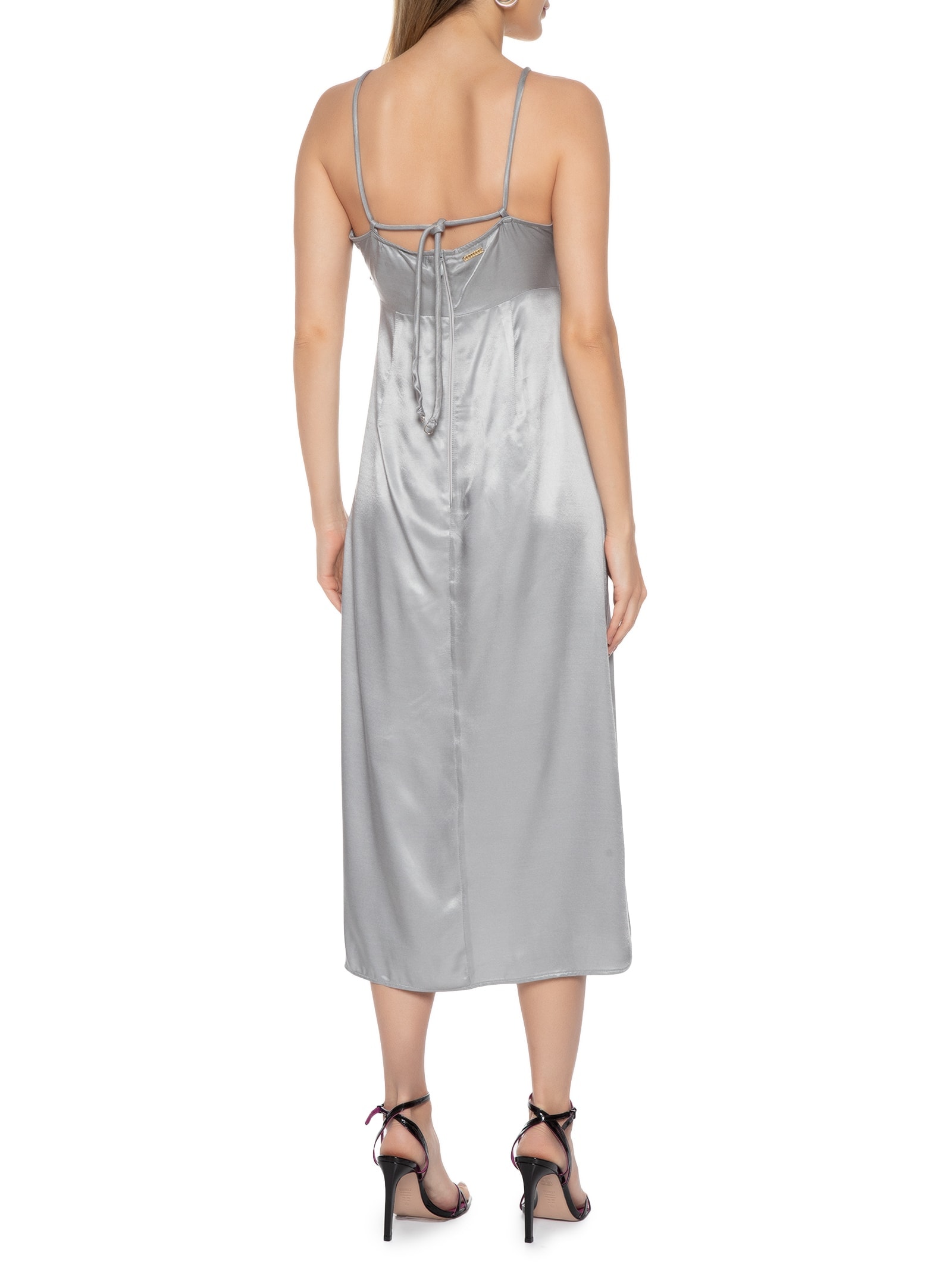 Vestido Amarração Cinza Colcci