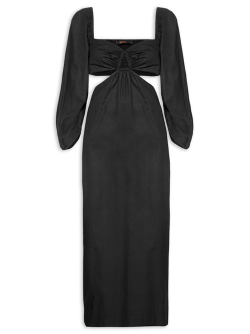 Vestido Amarração De Algodão – Preto