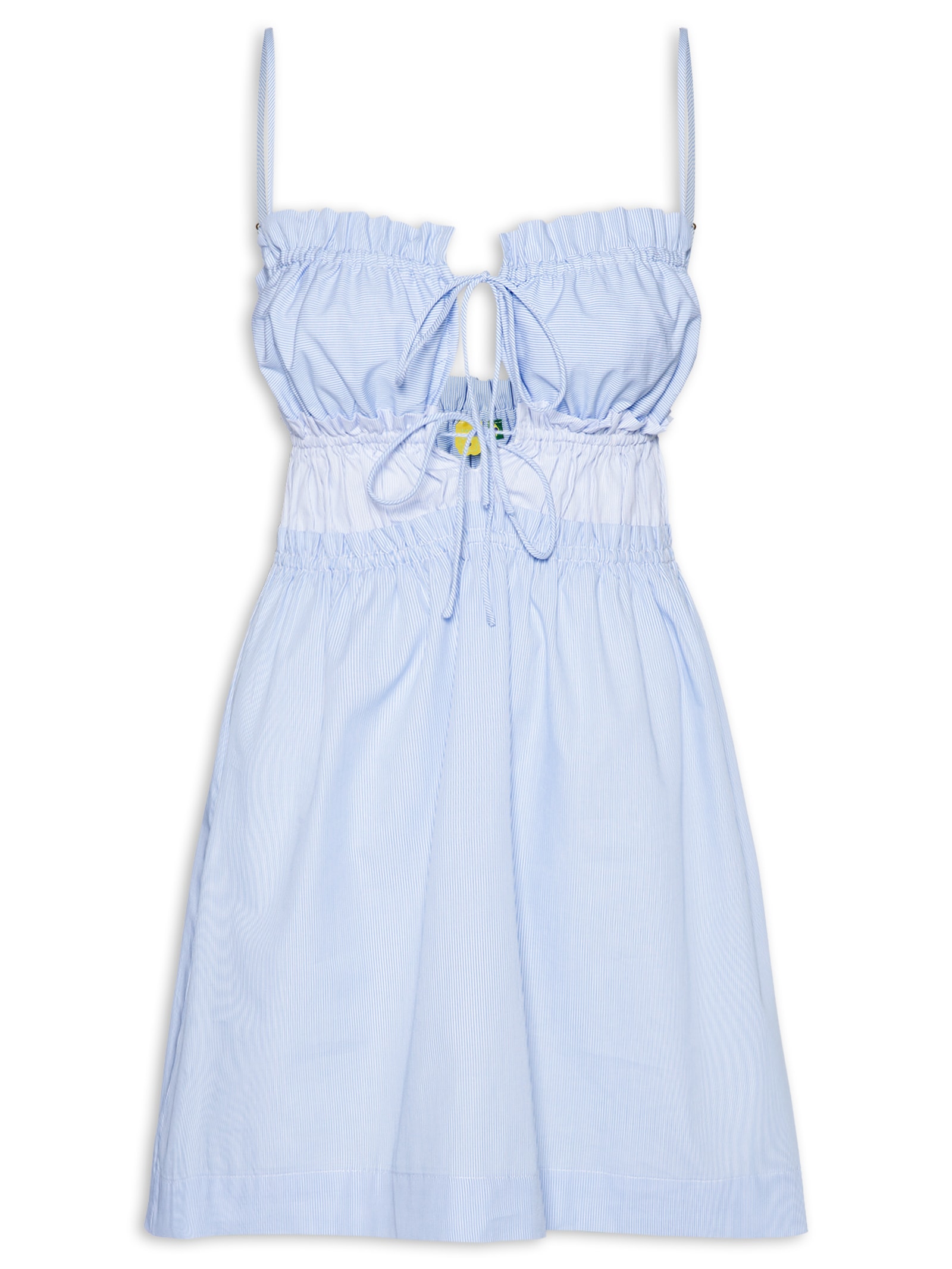 Vestido Amarração Listras Azul Farm