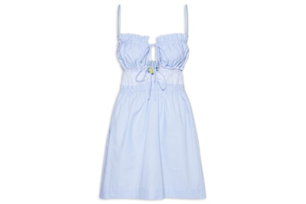 Vestido Amarração Listras - Azul