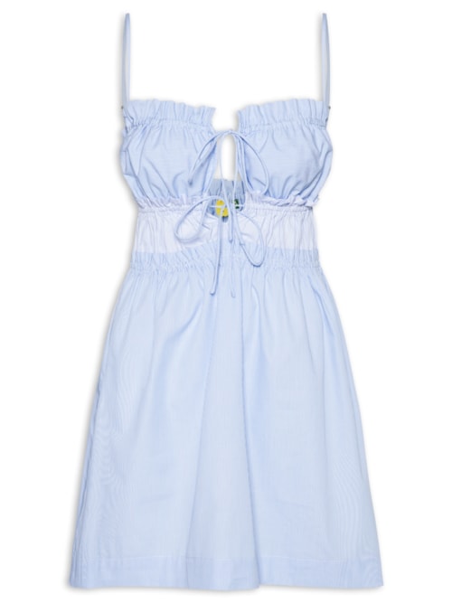 Vestido Amarração Listras - Azul