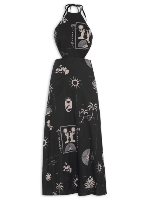 Vestido Amarração Longo 1989 – Preto