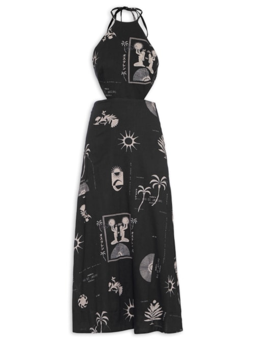 Vestido Amarração Longo 1989 - Preto