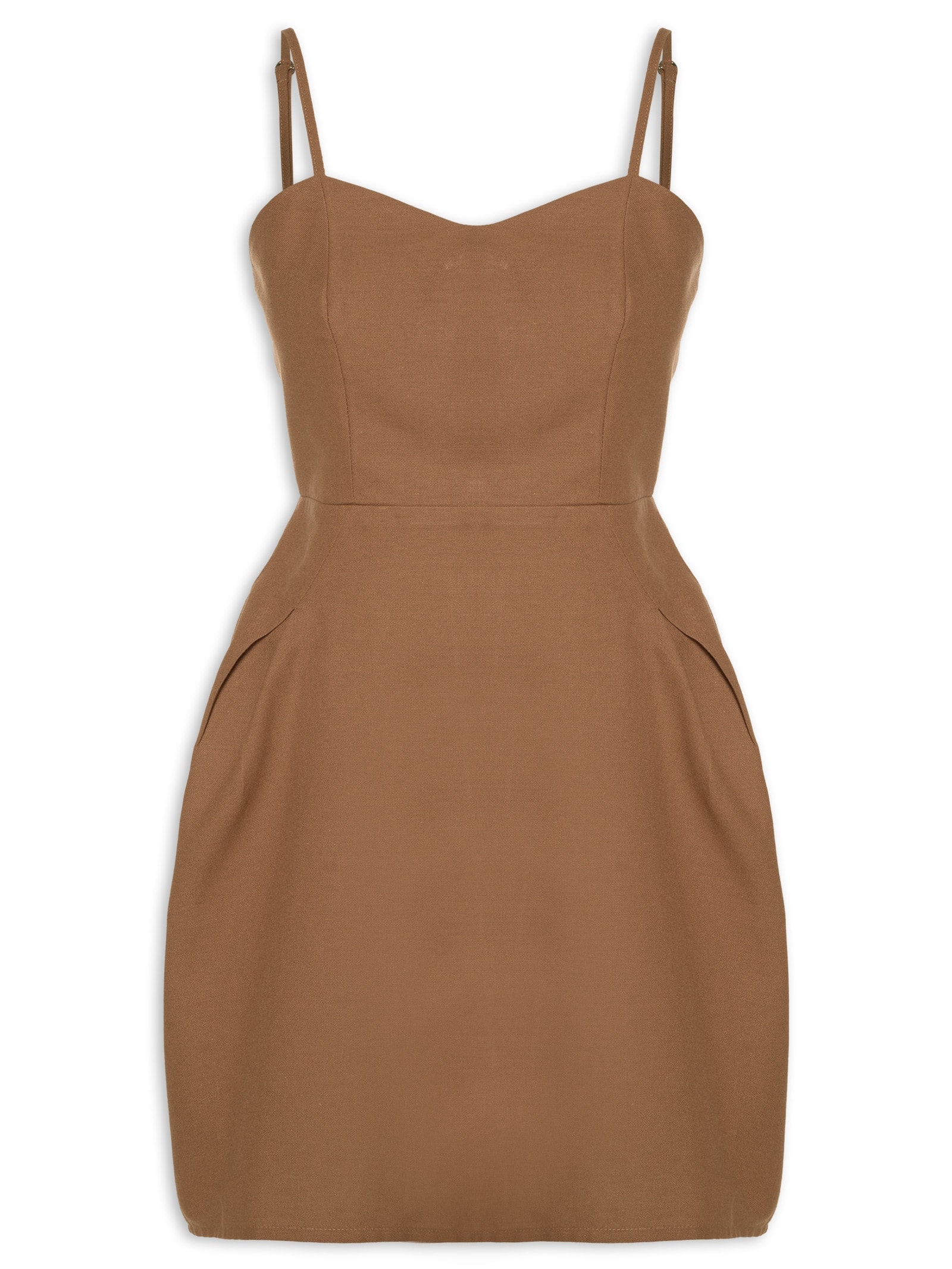 Vestido Ampulheta Marrom Cacay