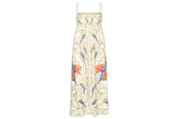 Vestido Arabesco Tropical – Bege