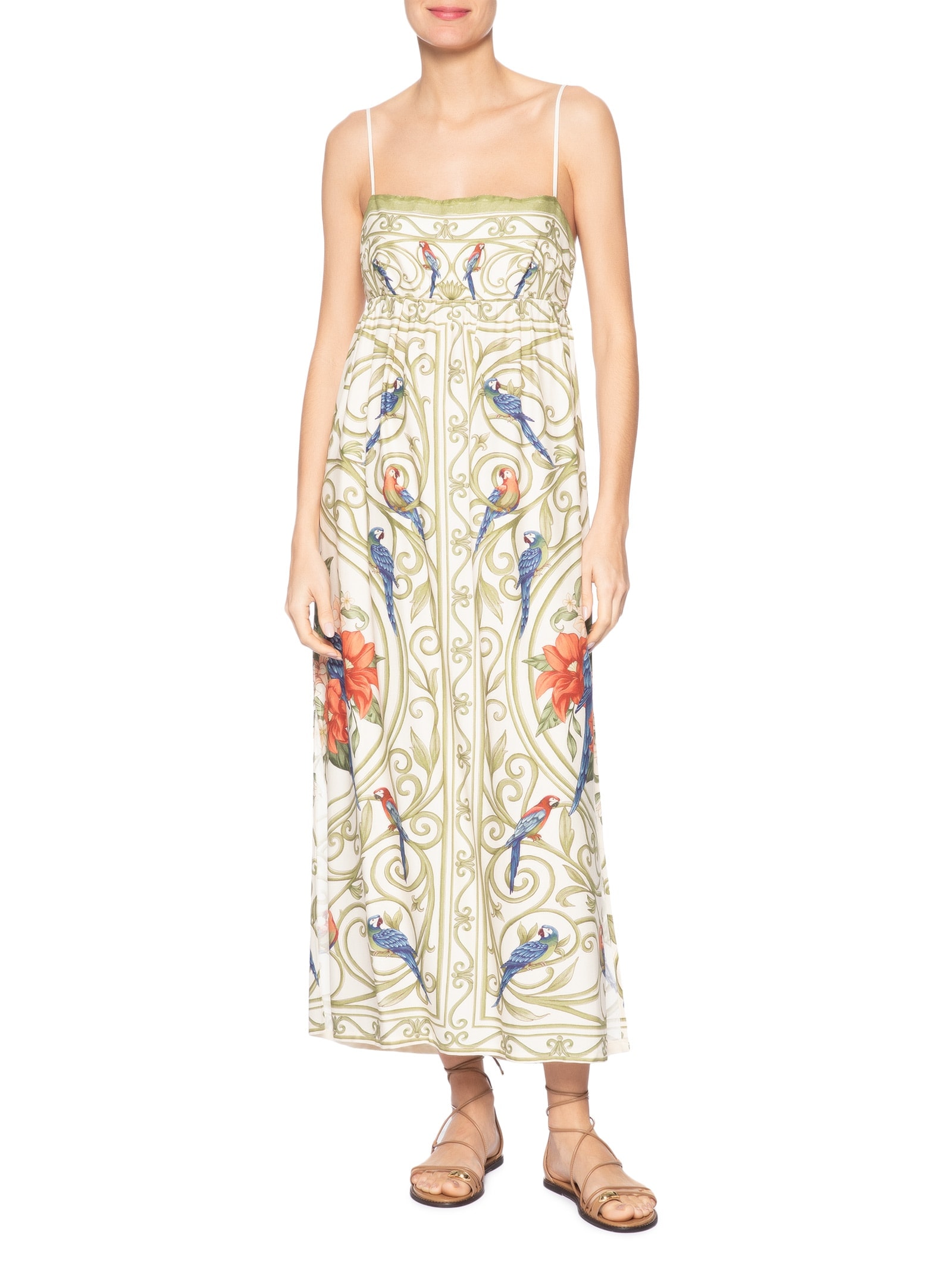 Vestido Arabesco Tropical – Bege Farm