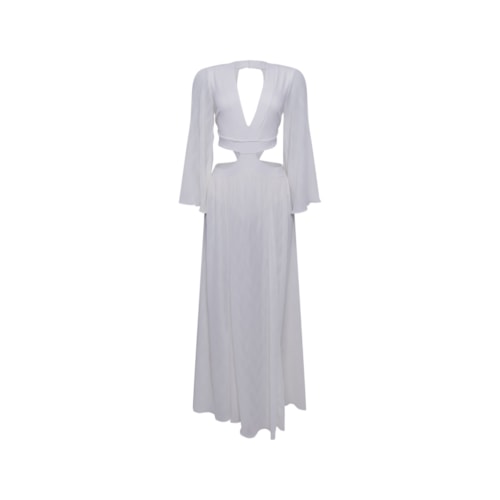 Vestido Aretha Plissado – Off White
