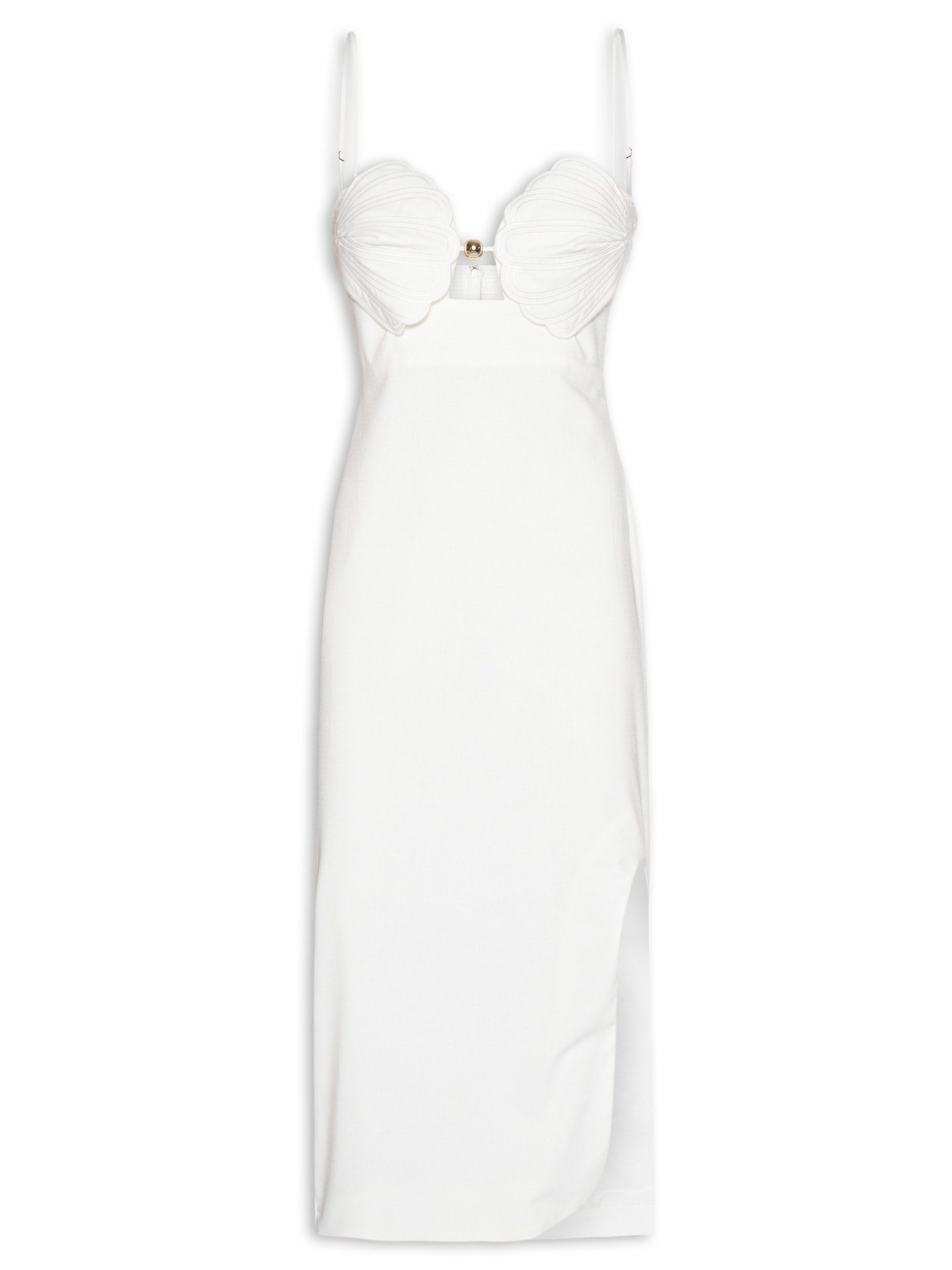 Vestido Artesanal Concha 3D Branco Farm