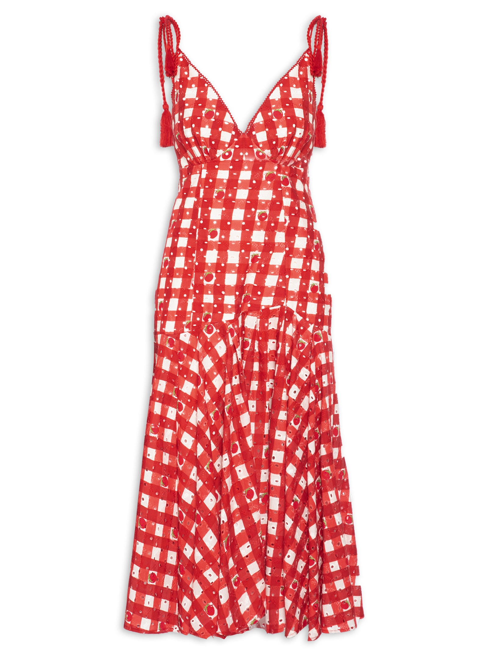 Vestido Artesanal Frutinhas Vermelho Farm