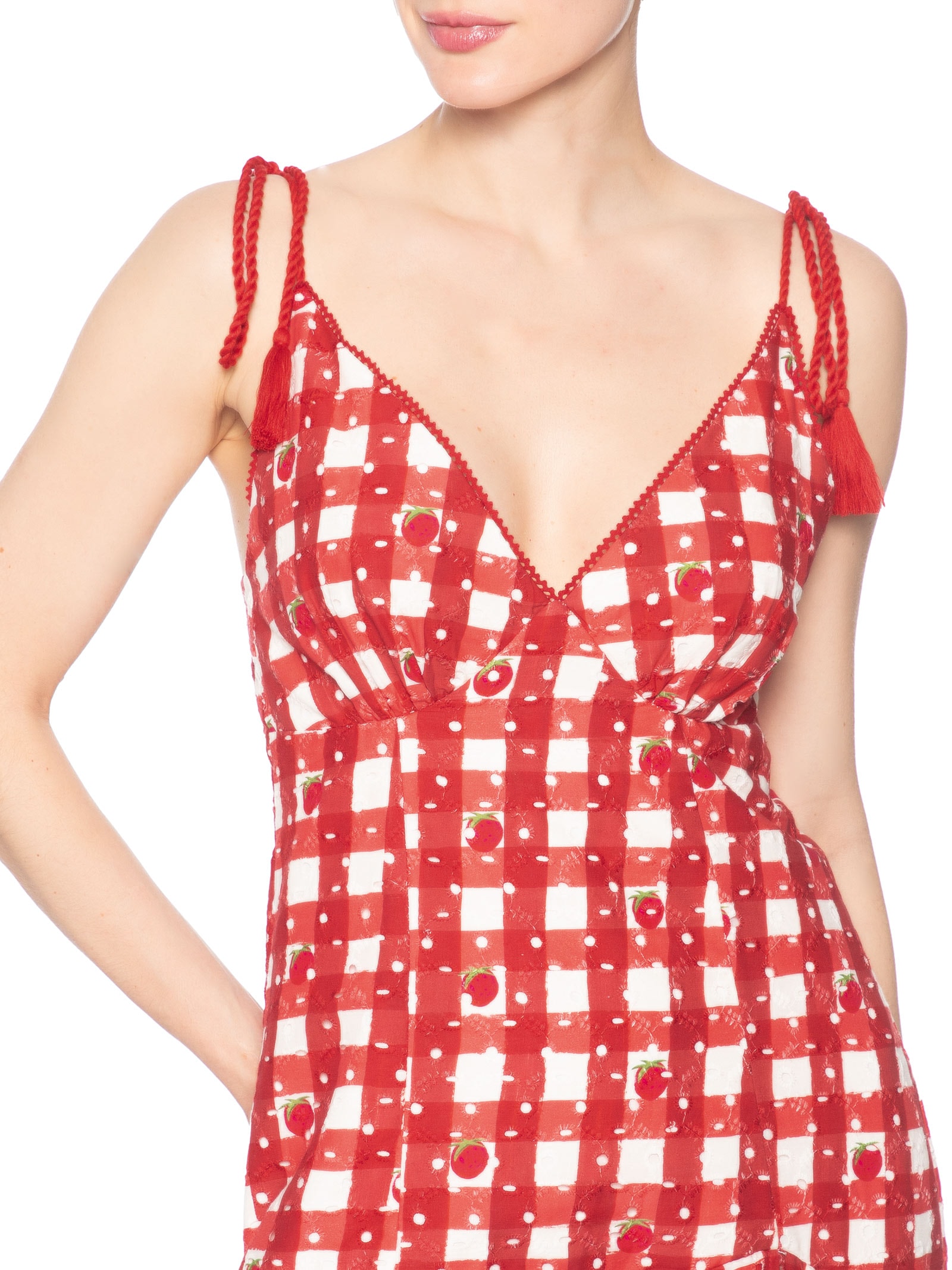Vestido Artesanal Frutinhas Vermelho Farm