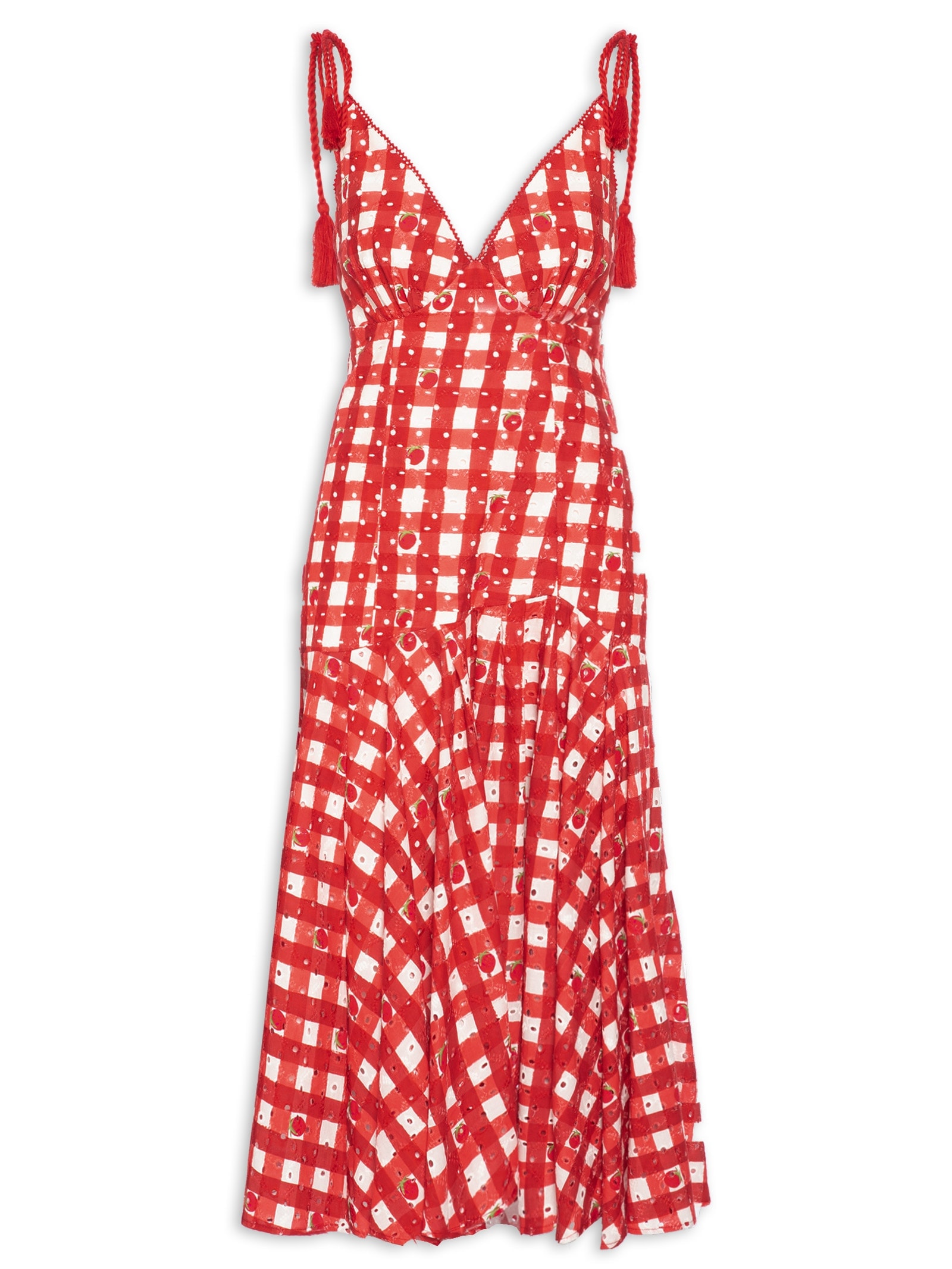 Vestido Artesanal Frutinhas Vermelho Farm