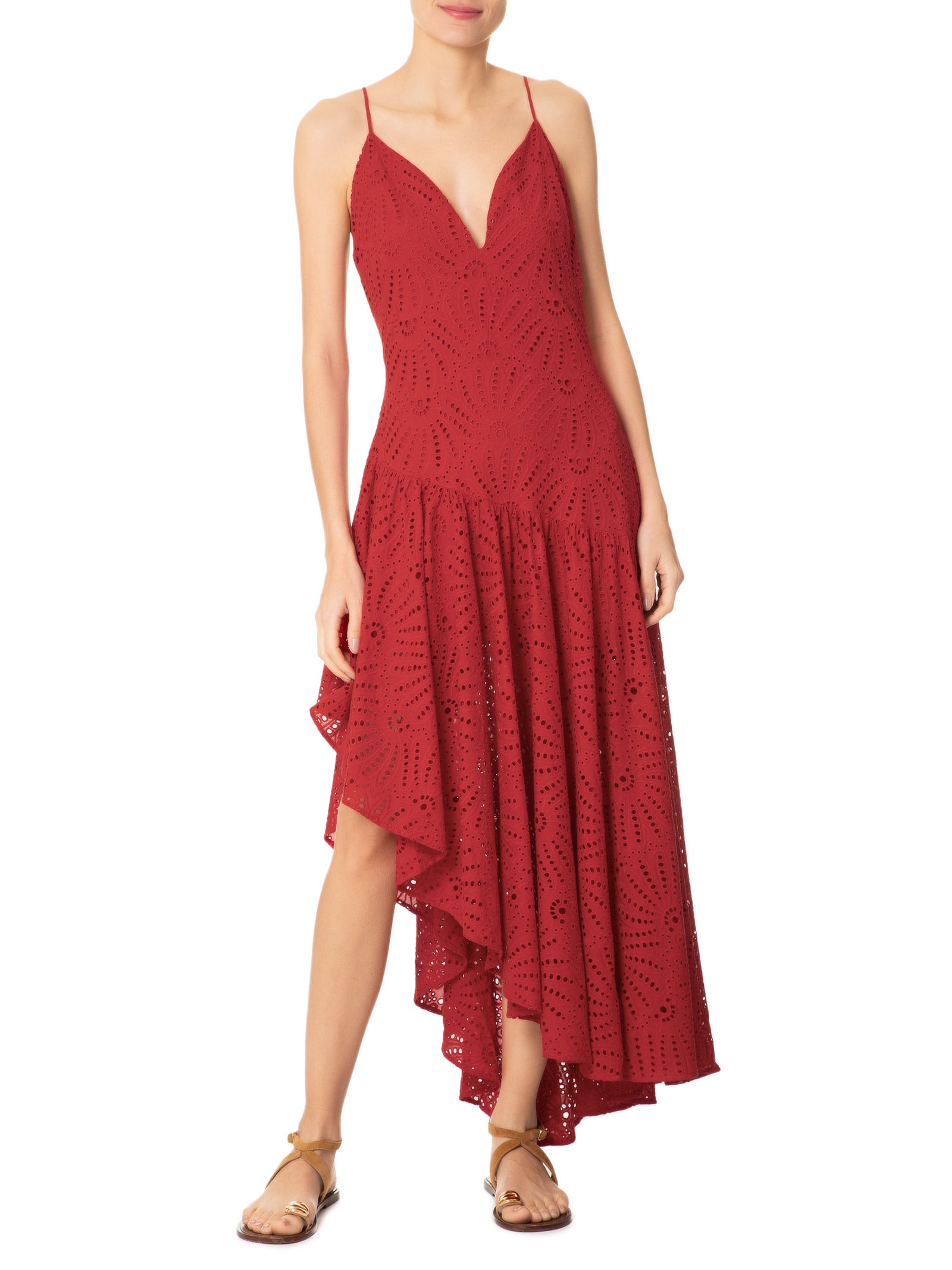 Vestido Assimétrico Laise Banana Vermelho Farm